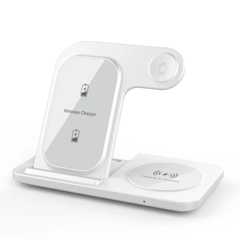 Carregador de indução 3 em 1 para iPhone, Apple Watch e AirPods - Mundo Home